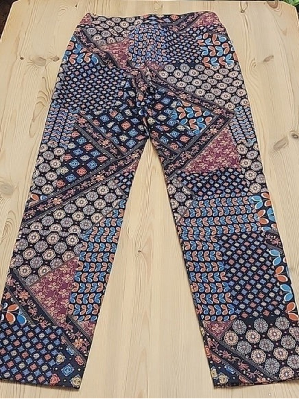Patterned Navy Multi-Color Women's Stretch Jeans